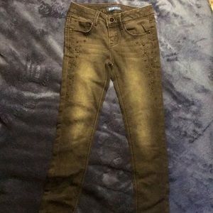 Blue Spice gray girls jeans with cute star embellishments